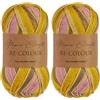 Utopia Crafts Re-Colour - Filato per lavoro a maglia e uncinetto, 100 g (prato di calendula) (Confezione da 2)