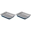 Guardini, Lasagnera 24x32 cm, Acciaio prodotto con ridotte emissioni di CO2 con nuovo rivestimento PFAS free, Grigio/Blu, Made in Italy, Linea XBake (Confezione da 2)