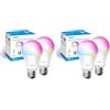Tapo L530E Lampadina WiFi Intelligente LED Multicolore, E27, Lampadina Compatibile con Alexa e Google Home, 806 lumen, 8.7W, Senza hub richiesto, Controllo Remoto tramite APP, 2 pezzi