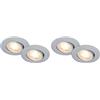 Briloner - Set di 4 faretti LED da incasso 230V piatti, orientabili, luce bianca calda, faretto led, dimensione foro 68mm, 8x3,2 cm, cromo opaco