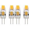 Eglo LED G4 dimmerabile base a perno, set di 4 lampadine a doppia spina, 1,8 Watt ciascuna (equivalente a 20 Watt), 12V, 200 Lumen, illuminante bianco caldo, 2700k, Ø 1 cm