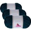 Utopia Crafts Filato Grosso in Ciniglia per Uncinetto e Ferri - Gomitolo da 100 g - 60 m - Emerald Green Filo Chunky Morbido e Facile da Lavorare - Lavabile in Lavatrice (Confezione da 3)
