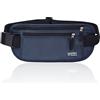 DAITET Cintura di denaro - Porta passaporto Portafoglio da viaggio nascosto con blocco RFID, marsupio sotto copertura, Nero e blu scuro., Blocco RFID e larghezza cinghia: 3,7 cm