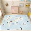 USTIDE Tappeto blu chiaro con mappa del mondo, 120 x 180 cm, tappeto educativo per ragazzi e ragazze, antiscivolo, lavabile in lavatrice, per soggiorno, camera da letto, sala giochi aula