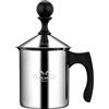 MERMOO YILAN Frullino per Latte Manuale in Acciaio Inossidabile - 400ml Montalatte a Doppia Reticola Senza Batteria, Schiumalatte per Cappuccino, Latte Macchiato, Caffè, Cioccolata Calda e Cucina