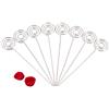 MAGT Supporti per Clip Memo Foto Memo Carta Segnaposto Clip, 50 Pezzi 12 cm x 2.4 cm in Metallo per Torta Compleanno Matrimonio (Rotonda)