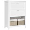 VASAGLE Mobile da Bagno, Mobiletto da Bagno, 2 Cassetti con 1 Set di Divisori Regolabili, 2 Cestini, Credenza, 30 x 60 x 80 cm, Bianco Nuvola BBC545W02