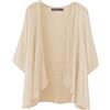 ZANZEA Cardigan da donna in chiffon, kimono aperto sul davanti, coprispalle trasparente, copricostume da spiaggia, Beige, 5XL
