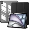 TiMOVO Custodia per Nuovo iPad Air 13 Pollici (M4/M3/M2-2026/2025/2024) con Portapenne, Cover Protettiva per iPad Air 13 con Supporto Pieghevole & Retro Trasparente, Auto Sveglia/Sonno, Nero