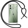 Pnakqil Cover per Motorola Moto G54 5G con Cordino, Trasparente Custodia con Laccio Tracolla Cellulare Girocollo Collana Protettiva per Motorola Moto G54 5G 6,5, Nero