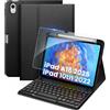 EasyAcc Cover con Tastiera Compatibile con iPad A16 / 10 Generazione 11/10,9 Pollici 2025/2022 con Pellicola Protettiva, [Italiano], Custodia Protettiva per Tastiera Rimovibile con Portapenne, Nero