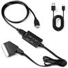 LUIRSAY Adattatore SCART a HDMI 1080P, HDMI S-CART per TV, convertitore SCART a H-DMI con cavo H-DMI, convertitore audio plug & play per DVD, VHS, Xbox, PS2, PS3, STB, Blu-ray, nero