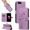 SRISHP Cover per iPhone 8 Plus/iPhone 7 Plus, Magnetica Cover a Libro con Slot per Schede, Custodia in PU Pelle Portafoglio per iPhone 8 Plus/iPhone 7 Plus, Viola
