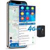 Zeerkeer 4G Micro Localizzatore con Microfono 4G GPS Tracker per Auto Portatile Localizzatore con Magnetico IP68 Tracking Satellitare Tracciatore di Posizione in Tempo Reale GPS Tracker per Bambini Auto Anzian