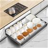 Mimoke Organizzatore per Armadio Espandibile, Cassetto Telescopico per Cucina con Adesivo, Organizer per Cassetti da Cucina/Bagno (Grigio Titanio, Larghezza 31-52 cm, Profondità 42 cm)