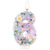mciskin Candele per 6° compleanno, candele per 6° compleanno, candela viola numero 6 per torta, candela viola con paillettes per ragazze, ragazzi a tema farfalla, decorazioni per feste di compleanno forniture