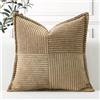 Artscope 1 Pezzi Federe per Cuscini in Velluto a Coste Copricuscini Geometrico Decorativo per Domestica Soggiorno Camera da Letto Divano 60x60cm, Marrone