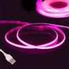 Fosingut Rosa COB Striscia LED Camera, 5v 3m 480LED/m USB Luci LED TV Retroilluminazione Intelligente,2.7mm CRI90 catena luminosa a Strisce LED Adesive per Cucina Sottopensile, Armadio,PC,Mirror