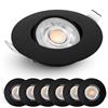 EMOS Faretti Led da Incasso per Cartongesso nero 4000K - Set di 6 Faretto a Luce Led Orientabili a 50° da 4.9W/350 Lumen Rotondi - Faretti Soffitto, Spot Led Bianco Naturale