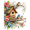 EOBROMD 5D Diamond Painting Kit Completo Fiori, Uccelli Pittura Diamante FAI DA TE, Casetta per Uccelli Diamond Painting Adulti, Strass Ricamo a Punto Croce Painting per Decorazione Casa 30x40cm