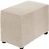 QUARKZMAN Copri Pouf Elasticizzato Copripoggiapiedi Rettangolare per Poggiapiedi Lavabile Soggiorno Camera da Letto Adatto a Lunghezza 50-76cm / 20-30, Piccolo, Beige