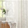 YJ YANJUN Tende a rete beige, 132 x 137 cm, in pizzo trasparente, per camera da letto, con tasca per bastone, 132 x 137 cm, colore: beige chiaro