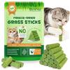 CiAIplw Bastoncino per Gatti in Erba Gatto 60g, Snack Liofilizzati per Gatti, Premio Commestibile per la Pulizia dei Denti e l'Eliminazione delle Palline di Pelo, Gusto Pollo Naturale