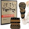DOK TigerToes - Calzini antiscivolo per cani, per pavimenti in legno massello, impugnatura extra spessa che funziona anche quando attorcigliata, impediscono di leccare e scivolare, ideali per