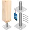 KOTARBAU® Fissaggio Pali Legno - Supporti Regolabili Pavimento - 80 x 80 x 250 mm - M24 - Supporto per Pali in Legno - Acciaio Zincato - Argento - Supporto Palo lLgno - Montaggio Facile