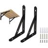 BuxiuGK 2Pcs Supporto per Mensole da Parete Pesanti Mensola per Carichi per Scaffale per Libri Mensola della Cucina,150 x 95 x 16mm,Nero Opaco