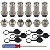 QitinDasen 6 Set GX16 Aviazione Spina Connettore, 5A 16mm Maschio Femmina Metallo Aviazione Spina Connettore, con Gomma Berretto e Cacciavite a Croce (4/5 / 6 Pin)