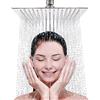 LIVOREST Soffione doccia quadrato a pioggia, 20,3 cm, soffione fisso a pioggia con regolazione dell'angolo, in acciaio inox 304 con finitura cromata, montaggio standard, facile da sostituire