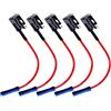 QitinDasen 5Pcs Premium 12V / 24V Medio Add-A-Circuit Portafusibile, Lama Fusibile Tap Adattatore, con Fusibile Estrattore, 5Pcs Fascette, 15Pcs Standard Fusibile (10A, 15A, 20A)