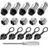 Aiqeer 5 Pezzi 3-Pin GX16 Connettore Aviazione, 16 mm Connettore Aviazione Metallo, 5A Connettore Aviazione Maschio Femmina, con Cappuccio in Gomma e Cacciavite a Croce