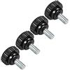CoCud Zigrinato blockggio Manopole, M6 x 10mm Maschio Filettatura 21mm Testa, Stazione Servizio Plastica Pollice Vite Impugnatura Bullone Manopole Nero - (per Tornio Macchinari), 4-pz