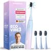 happybrush Spazzolino sonico Eco Vibe 3 - La grotta dei leoni - Vincitore del test - Spazzolino elettrico con batteria da 6 settimane - Spazzolini da denti ultrasonici - Include 3 testine - Sunrise