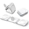 Hd-line 3 in 1 - Caricatore magnetico senza fili, pieghevole, compatibile con iPhone 15 14 13 12, Apple Watch Ultra 9/8/7/6/5/4/3/2/SE/AirPods 2/3/Pro, caricatore rapido, colore: Bianco