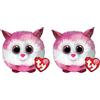 Ty - Peluche - Puffies - Cane Husky - Princess - Rosa e Bianco - Cagnolino con occhioni Rosa Glitter- Le Palline Beanie di Peluche morbide e coccolose - 10 Cm - 42522 (Confezione da 2)