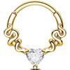 CM Crareesi Mania Piercing a serpente per setto setto gioiello argento oro setto clicker anelli 16 G Daith Piercing gioielli in acciaio inox 316L Daith Helix orecchini con cuore CZ 8 mm/10 mm, 16G