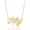 UMAGICBOX Collana con nome personalizzato | 14 stili di font tra cui scegliere | Ciondolo personalizzabile in acciaio inossidabile placcato in oro 18K e argento sterling | Un regalo indimenticabile