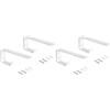 Emuca - Set di supporti per mensole in legno con gancio integrato, Acciaio, Verniciato bianco (Confezione da 2)