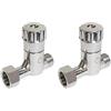SOMATHERM FOR YOU, Rubinetto d'arresto dritto anticalcare per WC, entrata maschio3/8, uscita dado girevole3/8, testa ceramica, finitura cromata, design moderno -3/8, cromato (Confezione da 2)