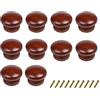 Mysummer Confezione da 10 pomelli rotondi in legno per cassetti, colore rosso marrone, a forma di fungo, maniglie per mobili da cucina, cassettiere, armadi, cassetti