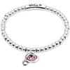 Uno de 50 | Bracciale a sfera | Lega di metalli | Placcato in argento sterling | Cuore con cristallo rosa | Gioiello artigianale | Made in Italy, Mediano, Argento sterling, Nessuna pietra preziosa