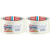 Tesa Pack Nastro Adesivo Solido e Forte per Imballaggio in Cartone - Supporto in Polipropilene Forte e Silenzioso - Resistente ai Raggi UV e al Taglio - Trasparente - 66m x 50mm (Confezione da 2)