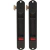Amig - Chiusura a incasso per finestre e porte scorrevoli in alluminio - Serratura a gancio da incasso - Alluminio - Colore nero - Dimensioni: 192 x 28 mm (Confezione da 2)