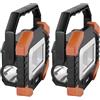 EMOS Lampada da lavoro a LED, piccolo faretto da lavoro portatile, luminosità 350 lm, portata luminosa 110 m, 2 modalità di luce, funzionamento a batteria fino a 20 ore, manico girevole
