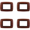 IXTRIMA 4 Pezzi, Placca compatibile Con Bticino Living, Placche Plastica Bombata 3/4/7 posti, per supporti blu - kit 4 pz
