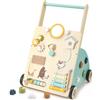 Brolteja Carrello Primi Passi in Legno per Bambini,10 in 1 Baby Activity Center Push Walker regolabile, Girello Montessori con Centro Attività,da 10 mesi a 1-2 anni,Baby Walker Regali di Compleanno