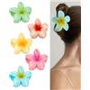 KGDUYC 5pcs Pinze per Capelli Fiori Clip Artiglio da Donna, Mollettone per Capelli Fiori in Plastica, Accessori Capelli per Ragazze e Donna Vacanze Estive - 5 colori